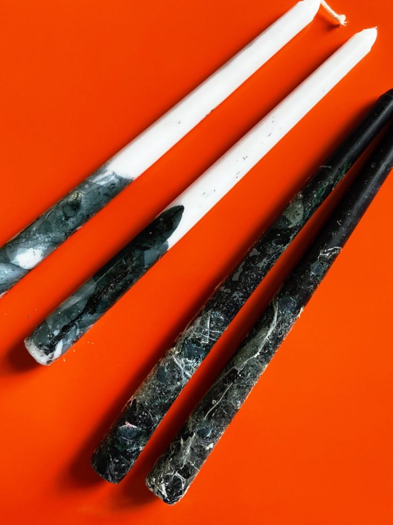 How to Make Spooky, Marbled, Halloween Candles