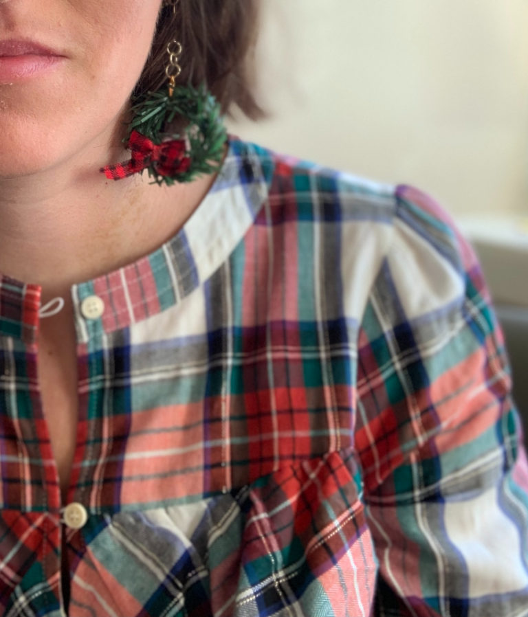 Make Mini Christmas Wreath Earrings that are Quick and Whimsical