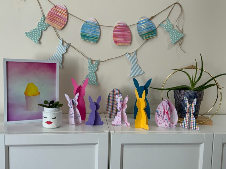 Make These 3D Easter Cutouts and Banner (Free Template)